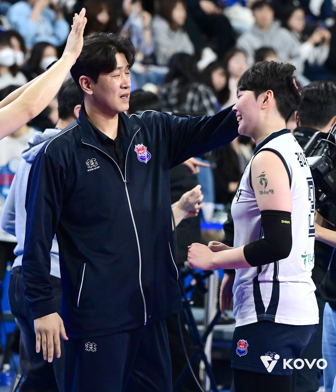 김종민 감독과 김다은/KOVO